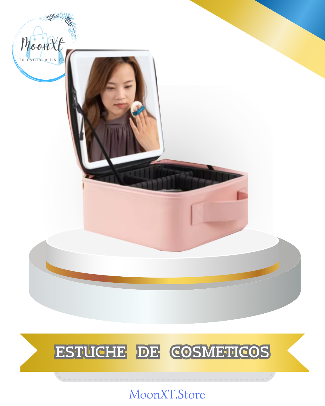 ESTUCHE DE COSMETICOS CON ESPEJO LED